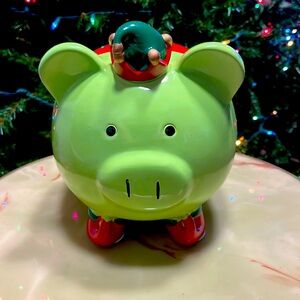Christmas Piggy Bank- A bright and cheerful way to save.